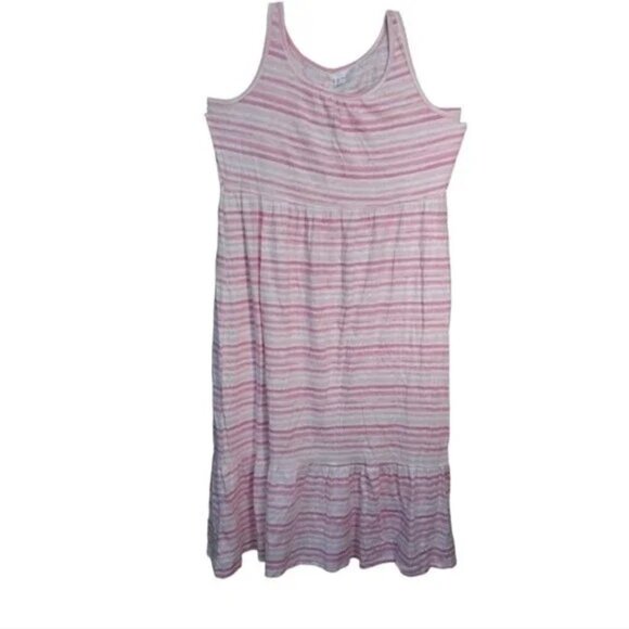NWOT Time And True White & Pink Striped Dress Size XXL (20)! - Picture 1 of 6